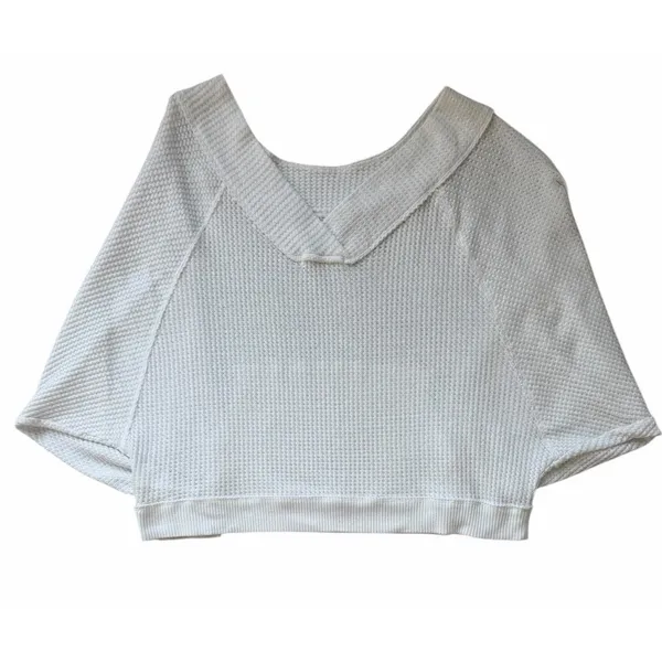 Free People‎ We The Free Westend Thermal Top White Women's Size Medium - Image 2