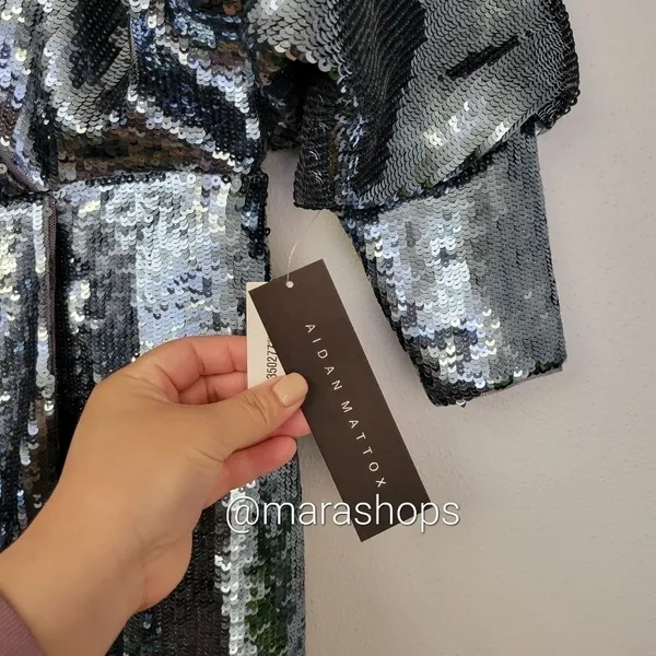 Aidan Mattox Sequin Blouson Formal Dress - Image 4