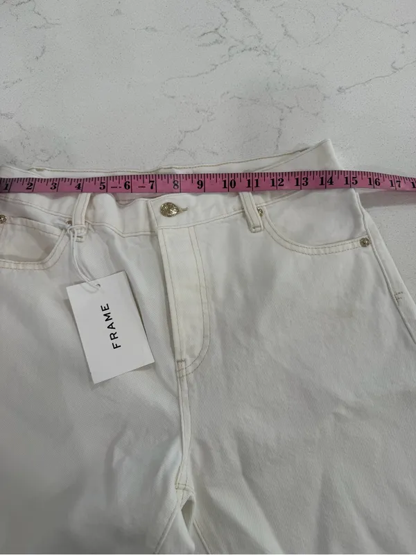 Frame Denim White Mid-Rise Denim Shorts - Image 11