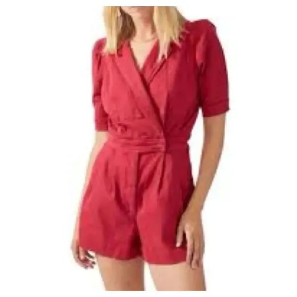 Day + Moon red denim mechanic M boutique romper - Image 2