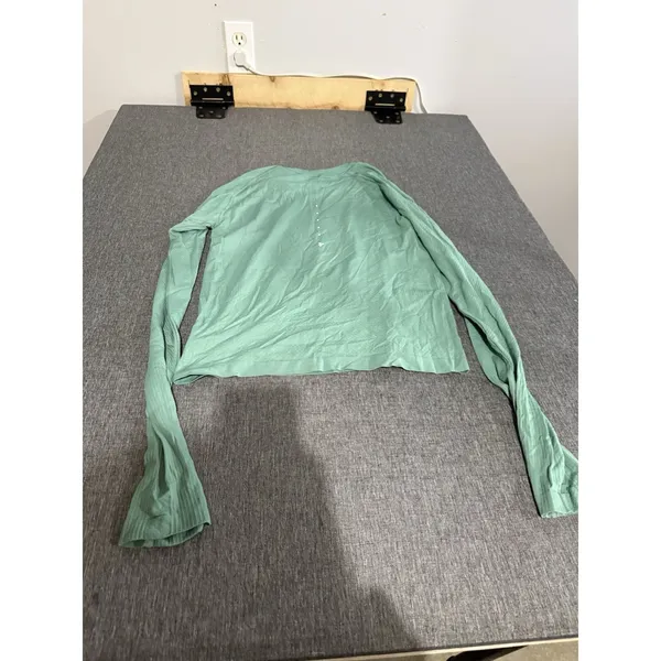 Old Navy Active Women's Teal Seamless Long Sleeve Cropped Athletic Top Sz L - Image 9