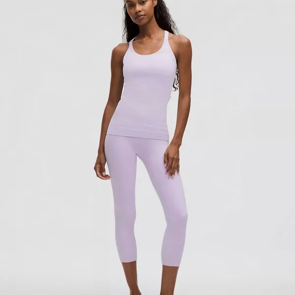 Express Light Purple Ribbed Tank Top - Image 2