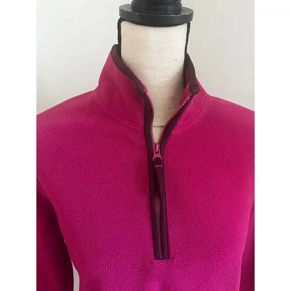 Old Navy Y2K Pink Quarter Zip Fleece Pullover Medium Sweater Retro Gorpcore Cozy - Image 3