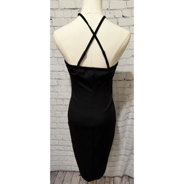 Venus elegant black bodycon halter midi dress Size XS - Image 4