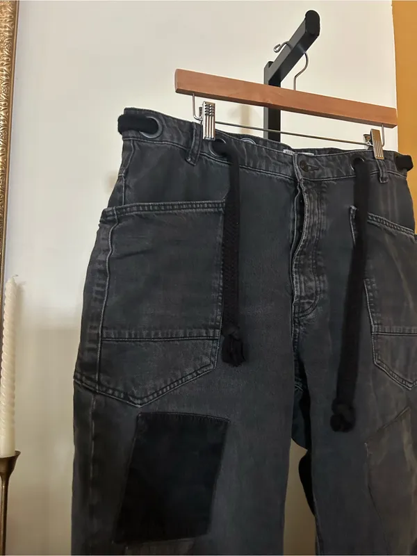 We The Free Moxie Pull-On Barrel Jeans Low Slung Baggy Black‎ Size 31 (US 12) - Image 3