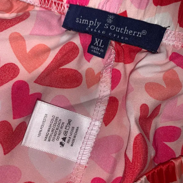 Simply Southern Red and Pink Heart Satin Pajamas size XL - Image 7