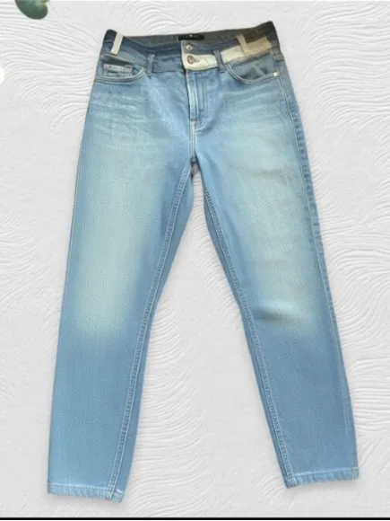 7 For All Mankind jeans high waisted, 2 tone crop jeans- y2k - Image 2