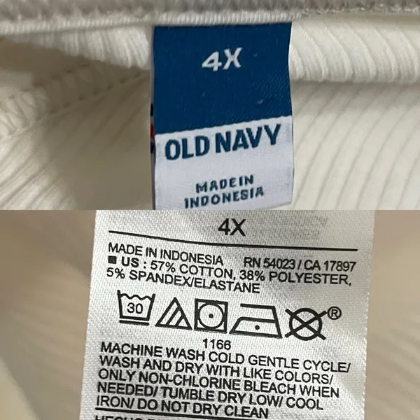 NWT Old Navy Womens Shirt Top Ivory Ribbed V Neck Long Sleeveeve Plus Size 4X - Image 8