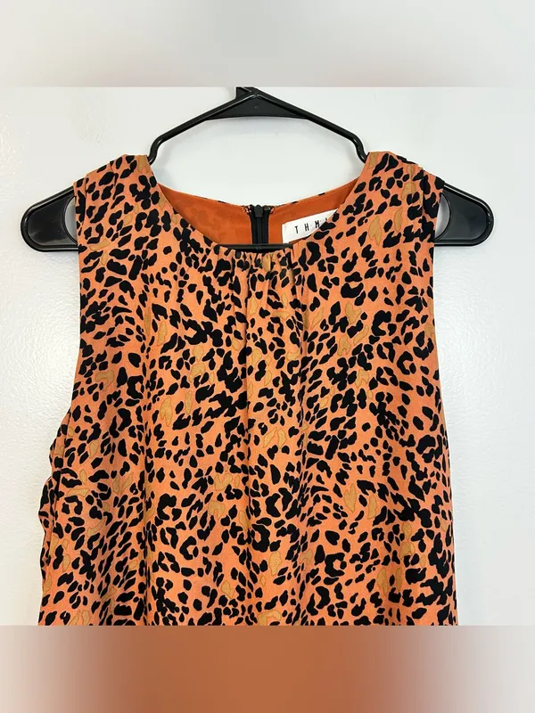 THML Leopard Animal Print Sleeveless Shift Mini Dress Size Small - Image 2