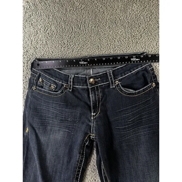 Seven 7 Bootcut Jeans‎ Women 31 Low Rise Thick Stitch Western Festival Y2K Biker - Image 3