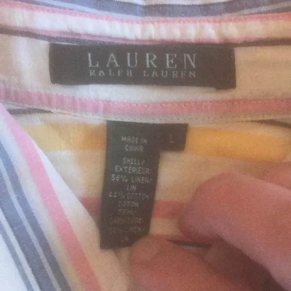 Lauren Ralph Lauren linen/cotton blend shirt sz L - Image 2