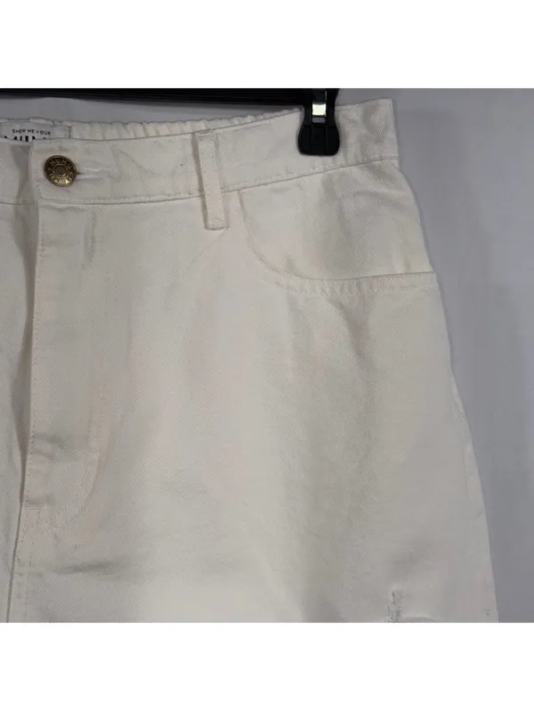 Show Me Your Mumu Tucson White Denim Shorts 32 - Image 6