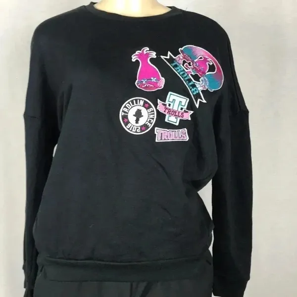 Dream Works Trolls Size Medium Mufti Patches Sweatshirt. New With Tags. - Image 3