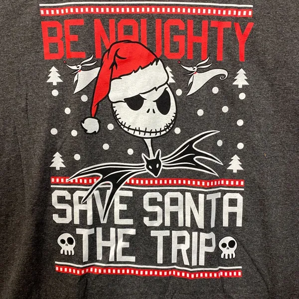 The Nightmare Before Christmas Jack Skellington Be Naughty T-Shirt 3XL - Image 2