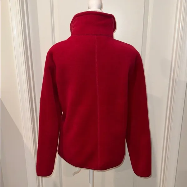 Women's Classic Red Fleece Utility Jacket Size M - Image 3