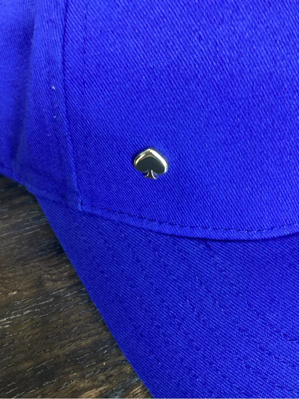 kate spade Wild Blue Iris Bow Baseball Cap with Gold Logo Accent - Image 3