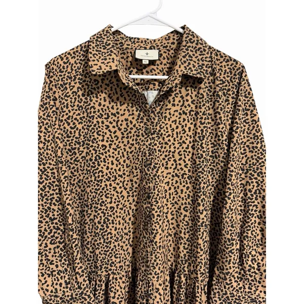 Tuckernuck Leopard Print Hayes‎ Dress Brown Women's Size XL - Image 3