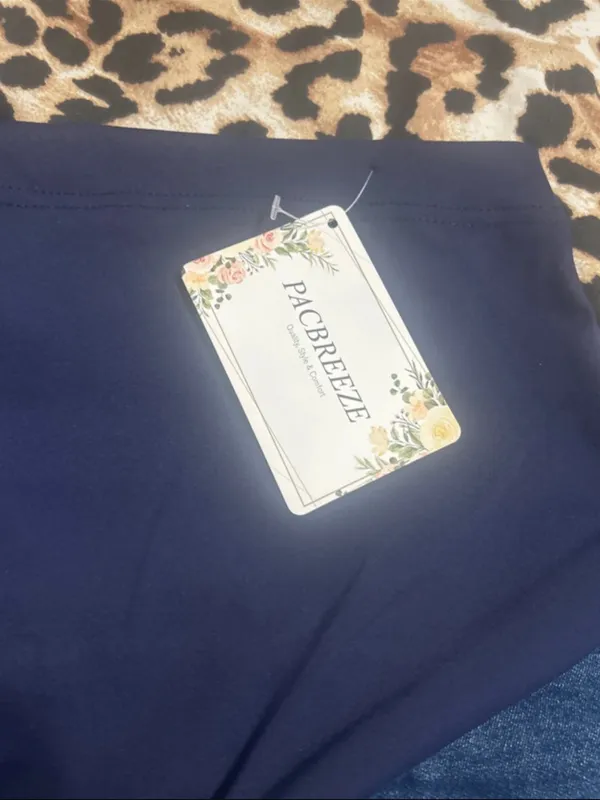 Maternity Blue Denim Jeans with Navy Overband - Image 3