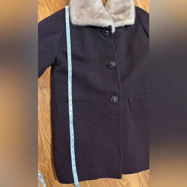 Vintage Women’s mid century modern Wool Coat Real Fur Redman Brothers Forstmann - Image 10