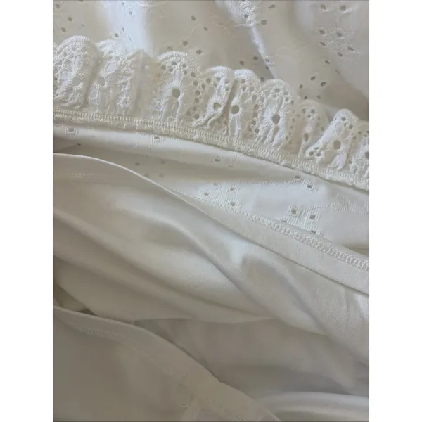 Lulus Eyelet Lace Mini Dress Size S White Puff Sleeve Romantic NEW Rush Sorority - Image 6