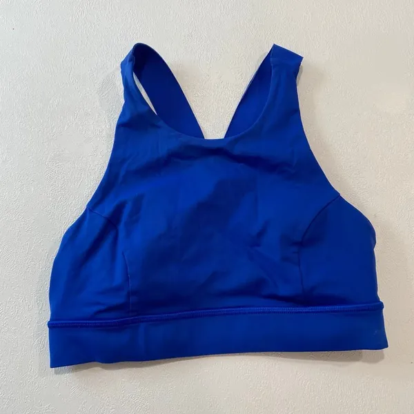 Lululemon Cobalt Blue Longline Sports Bra Size 4 Small Yoga Workout - Image 2