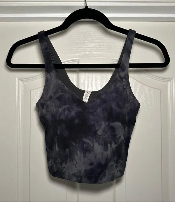 Lululemon Cropped Align Tank in Diamond Dye Black/Blue Size 2 - Image 2