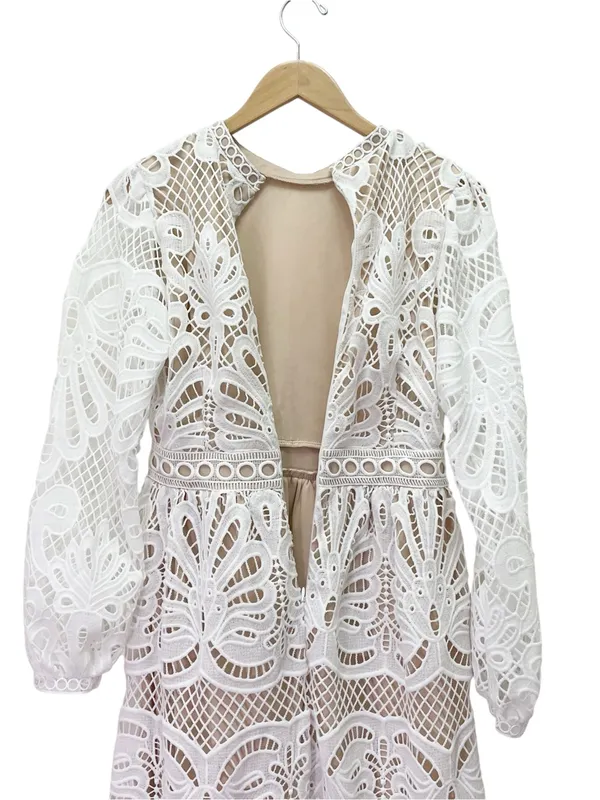 NWT Baltic Born Eldora Lace Midi Dress M Off White Long Sleeve Bridal Wedding - Image 7
