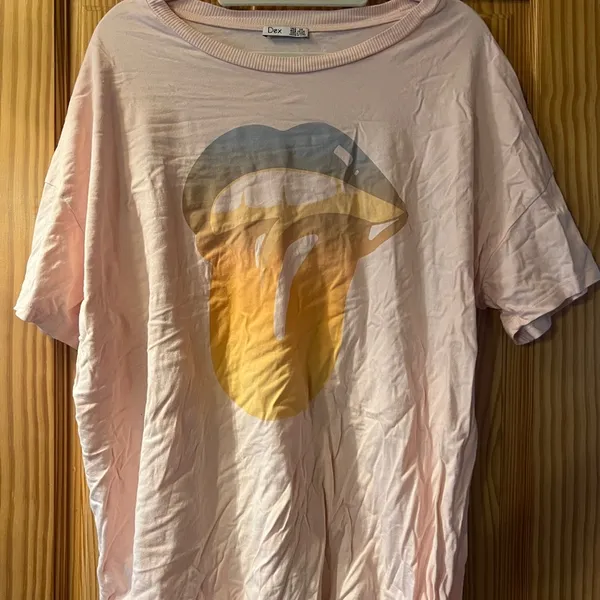 Dex Rolling Stone Graphic Tee Vtg Pink Size 2X - Image 3