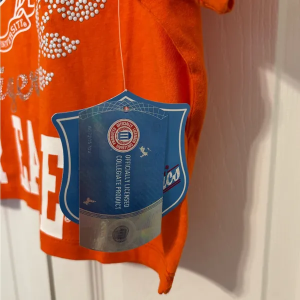 E5 Auburn University Size Small Orange Crop Top NWT - Image 2