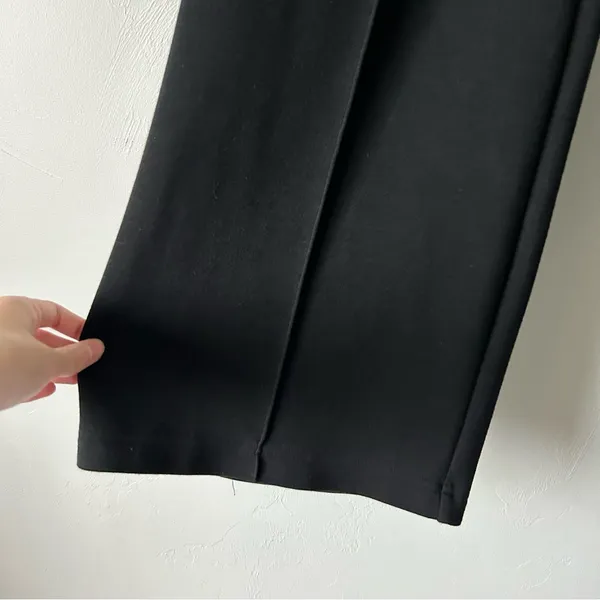 Varley DoubleSoft Knit Wide Leg 30" Track Sweat Pleated Pants Black Medium - Image 3