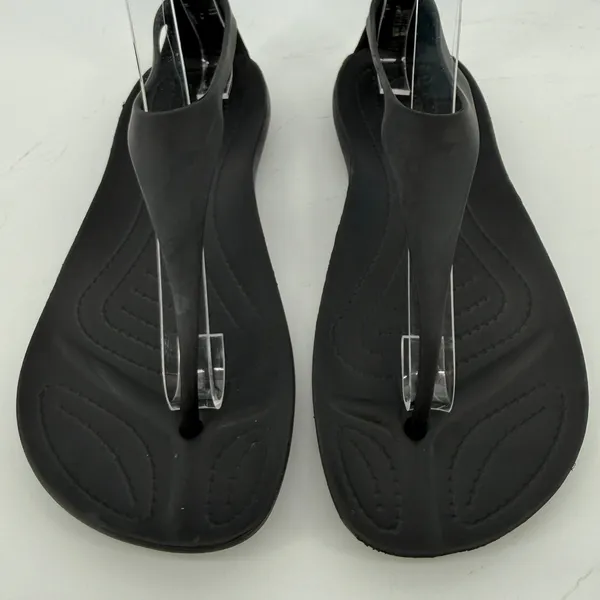 Crocs Sexi Flip Sandal Slip On Black Women 6 Slingback Thong Casual Barefoot - Image 2
