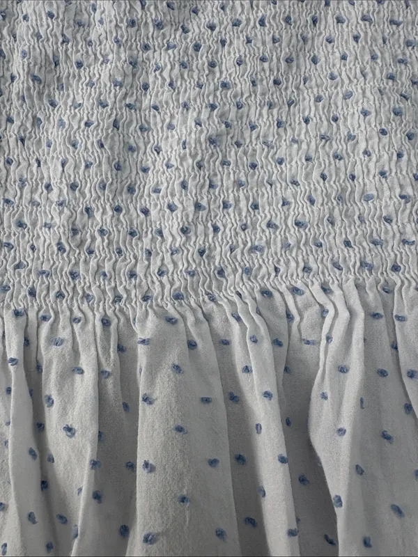 Hill House Home Swiss Dot Smocked Tiered Midi Dress Women Size XS - Image 6