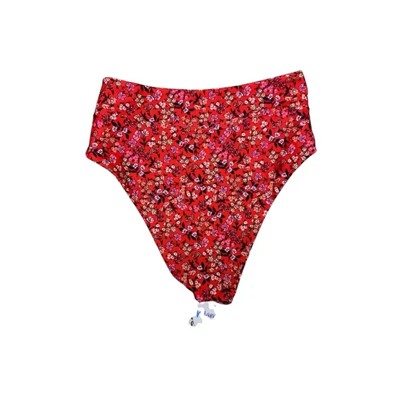 Kulani Kinis Zulu Floral High Hip Bikini‎ Bottom XS NWT Red Pink Tropical - Image 2
