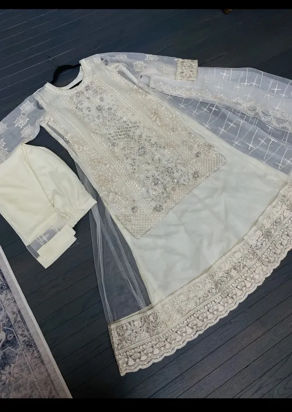 Pakistani Indian Designer 4pc Maxi Dress New - Image 2