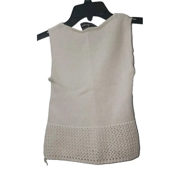 Custom Designed Knit‎ Tank Top Sleeveless Open Knit Hem Casual - Image 2