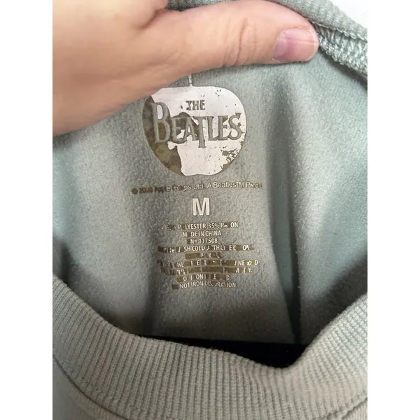 The Beatles With The Beatles Album Graphic Crewneck Sweater Sage Green Medium - Image 6