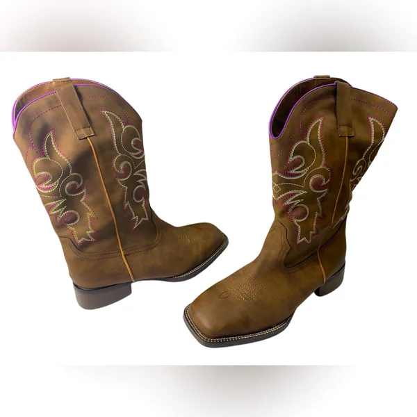 SheSole Women’s Size 10 Wide Brown Country Western Cowboy Boots Square Toe NIB - Image 5
