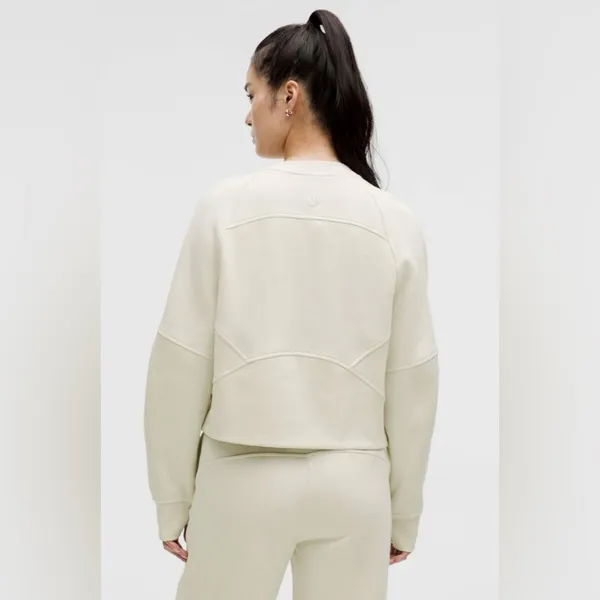Lululemon NWT Scuba Oversized Pullover Wordmark Crewneck Bone Color Size M L - Image 4