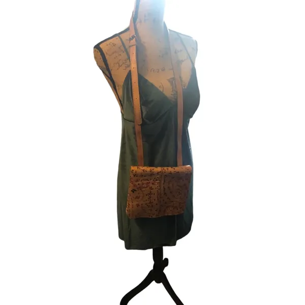 Patricia Nash Grenada Floral Print Painted Tan Crossbody Italian Leather Boho - Image 2