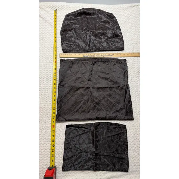 Gucci Dark Brown GG Monogram Satin Drawstring Dust Bags Set of 3 Luxury Storage - Image 2
