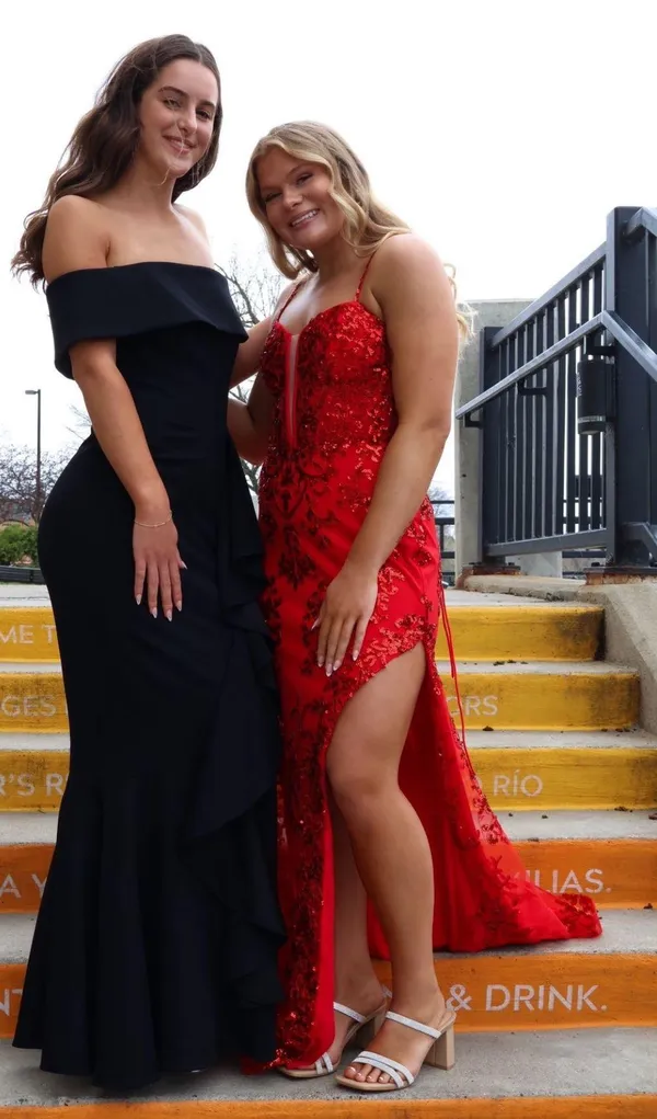 Red Prom Dress Size 10 - Image 3
