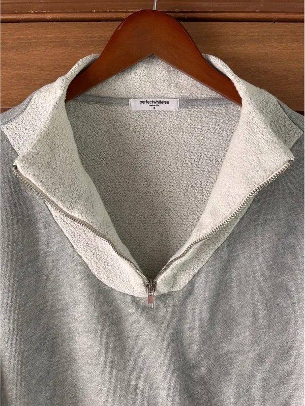 PerfectWhiteTee Tyra Fleece 1/4 Zip Pullover in Heather Grey Women’s Small - Image 5