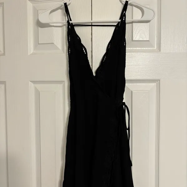 ASTR the Label Isabella Black Lace Wrap Maxi Dress - Image 3