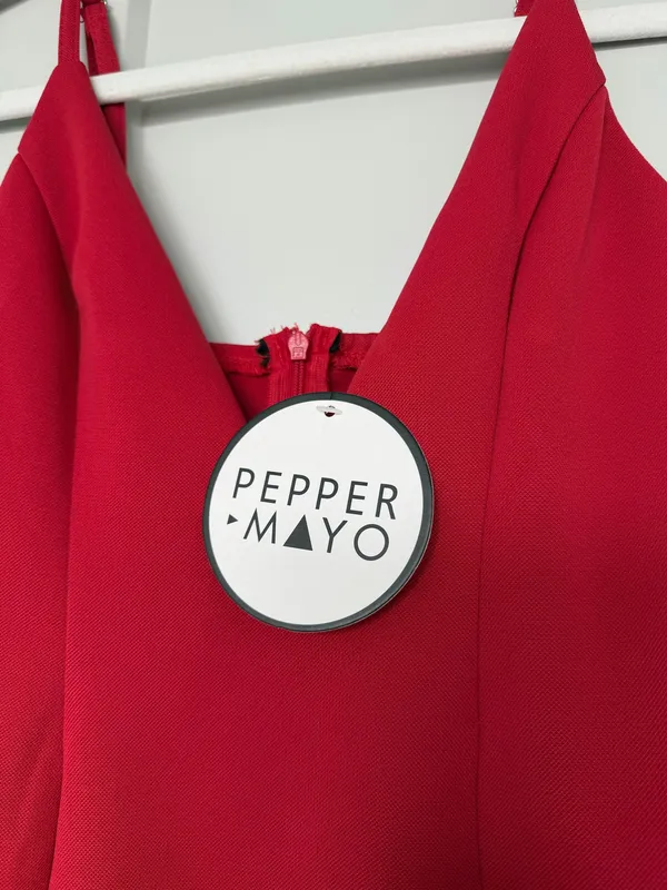 Peppermayo Red Bodycon Midi Dress with Slit - 8 - Image 3