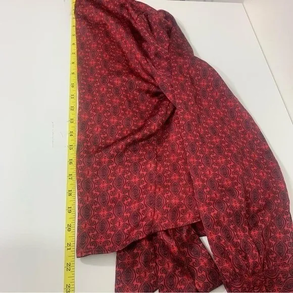 Lulu's Women's S Burgundy Black Paisley Whimisgoth Fairy Grunge Chic Wrap Blouse - Image 5