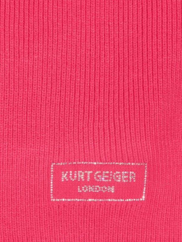 NWT Kurt Geiger London Crystal Logo Scarf One Size, FUCHSIA - Image 3