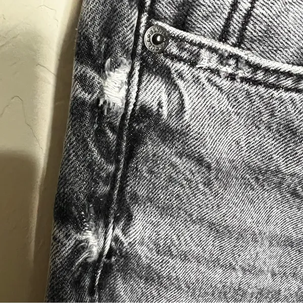 Slvrlake London High Rise‎ Straight Moonlight Destructed Black Acid Washed Jeans - Image 7