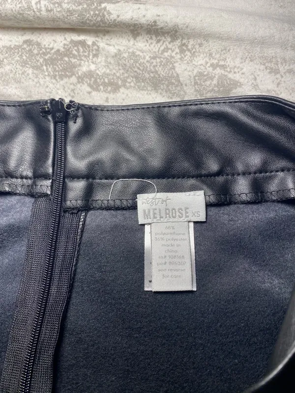 West of Melrose Black Faux Leather Pleated Mini Skirt - Image 2