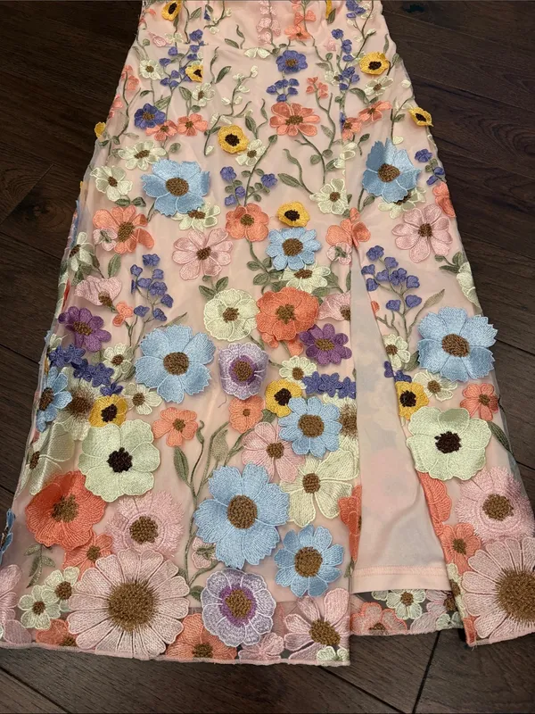 VICI Cassie Strapless Floral Embroidered Midi Dress Large NWT - C39-311 - Image 6