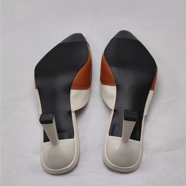 Rylee's Rodeo Western Heels Sz 10 Ivory Brown Pointed Toe Coastal Cowgirl Mules - Image 11